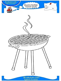 Çocuklar İçin Mangal-Barbekü Boyama Sayfaları 